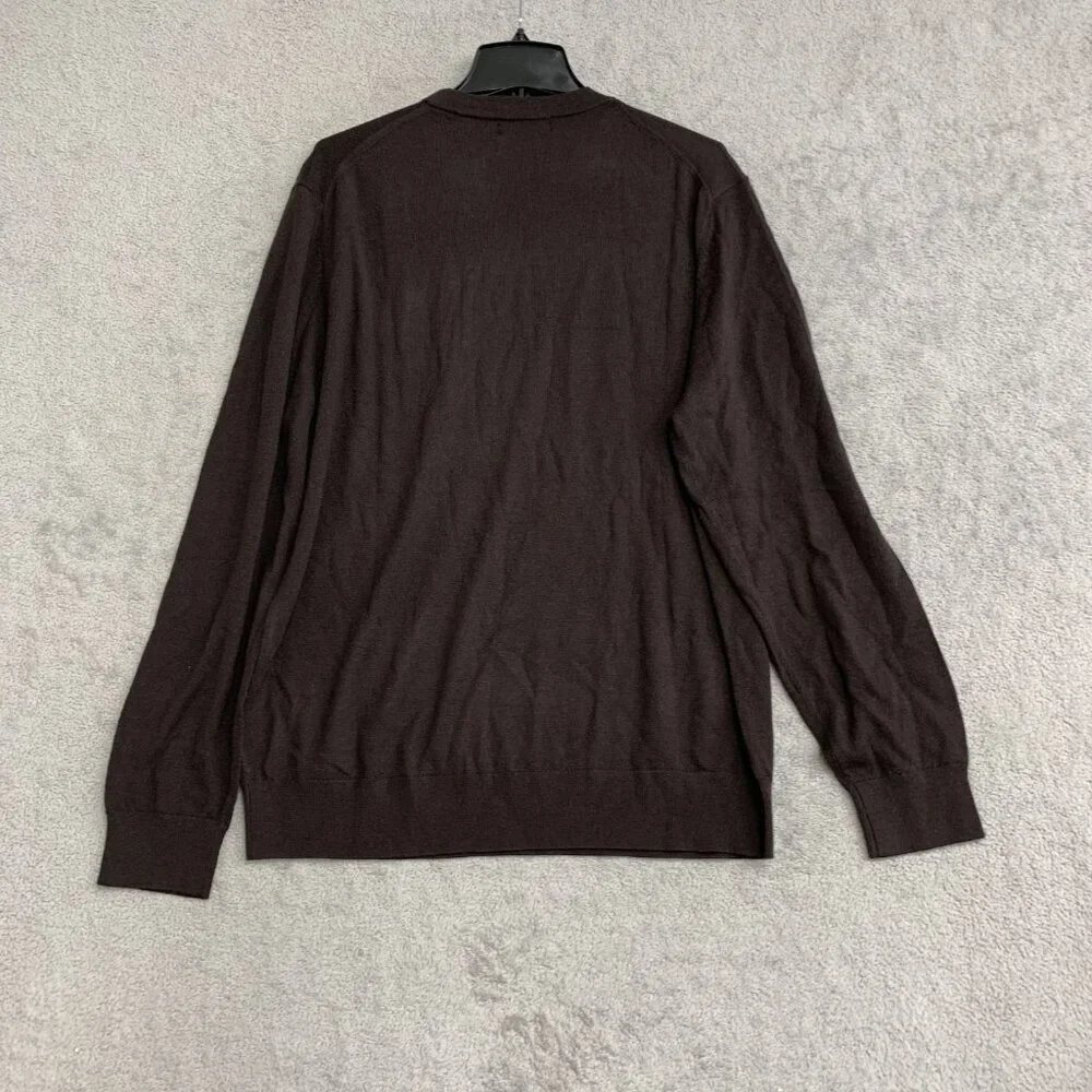 Banana Republic Men's L Merino Wool Crewneck Sweater Brown Lightweight h1877